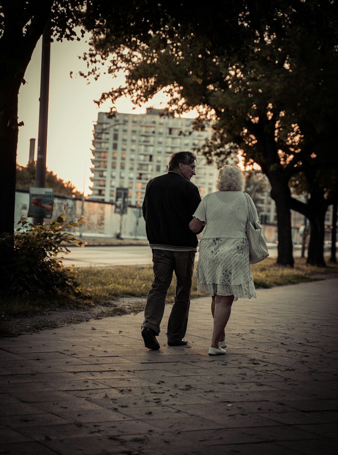 senior couple walking