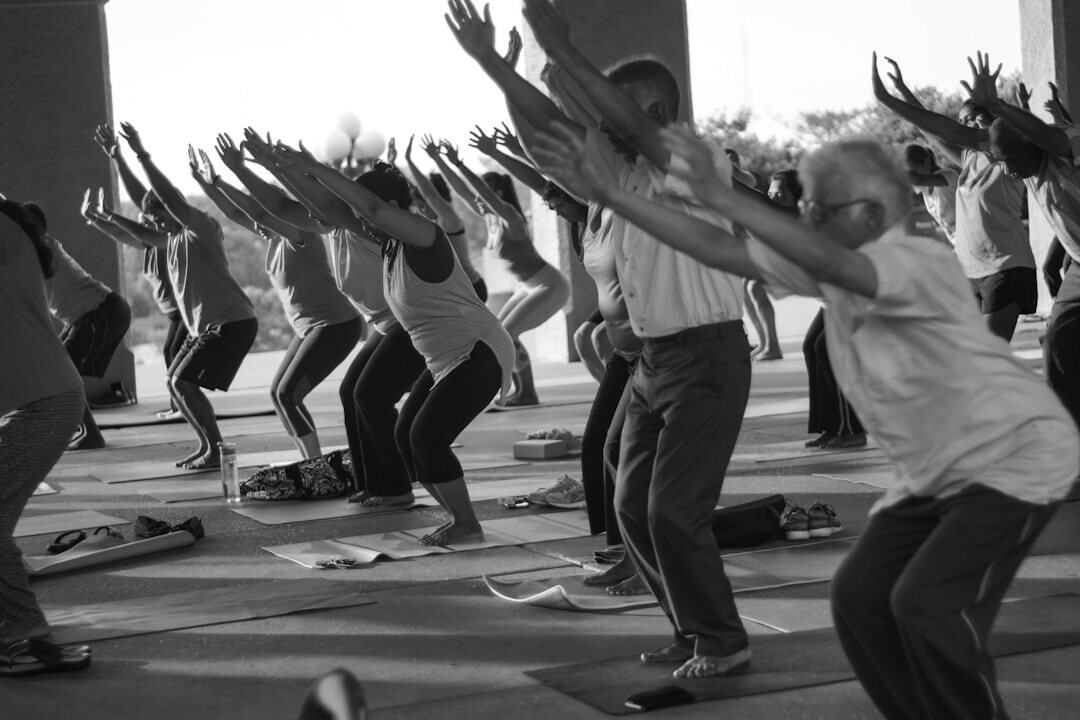 seniors doing yoga