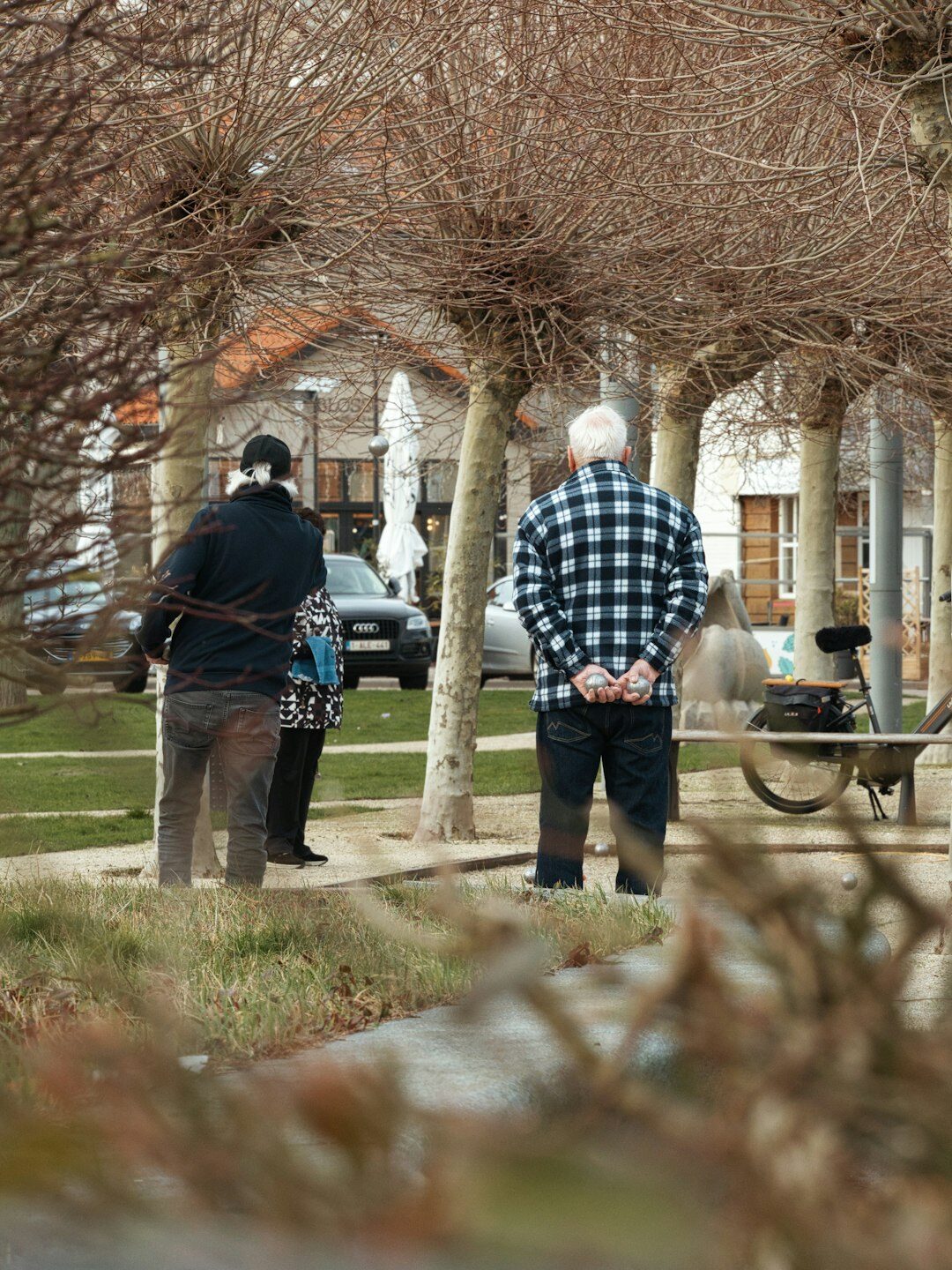 seniors chatting in neighborhood