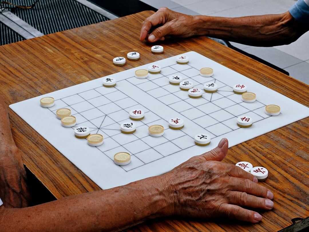 seniors playing board games