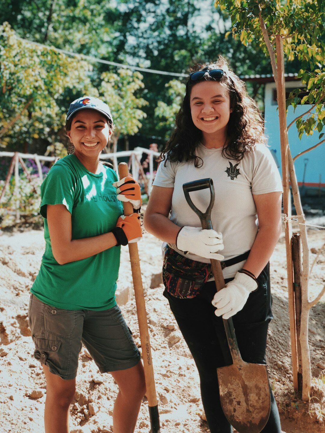 Friendly team of community center staff and volunteers standing together