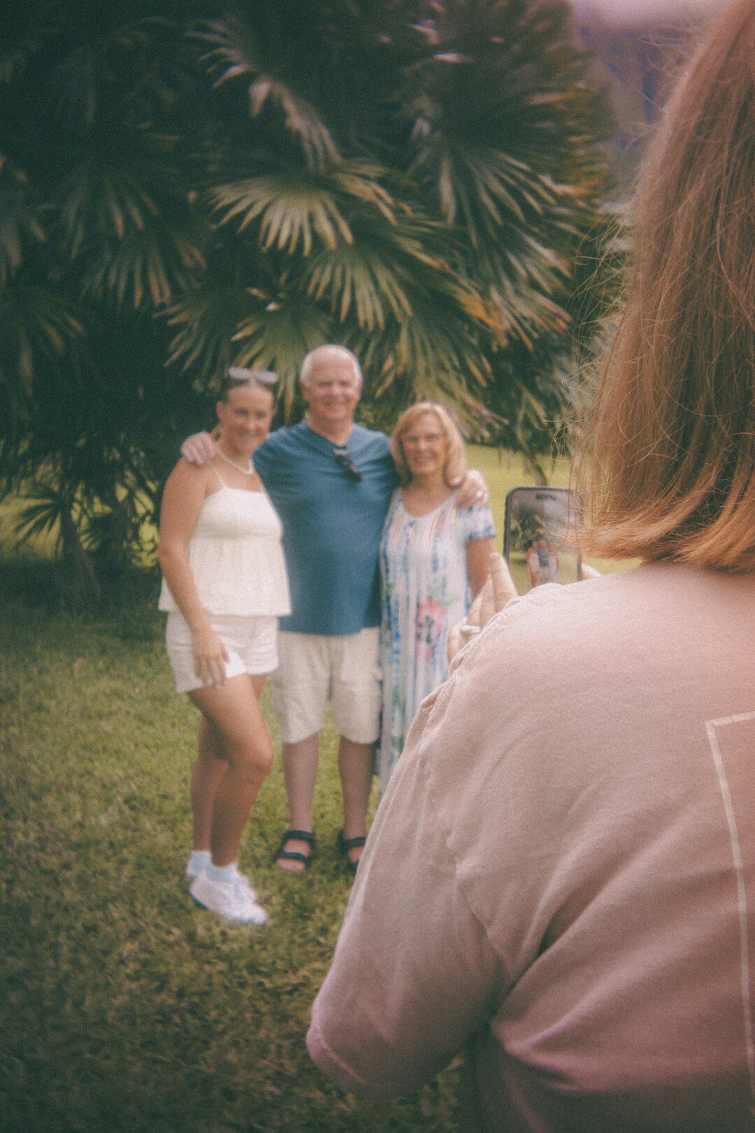 senior people chatting in garden
