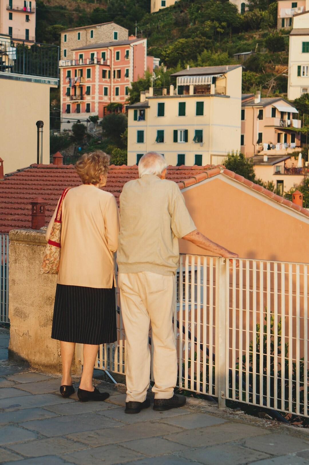 senior couple walking together